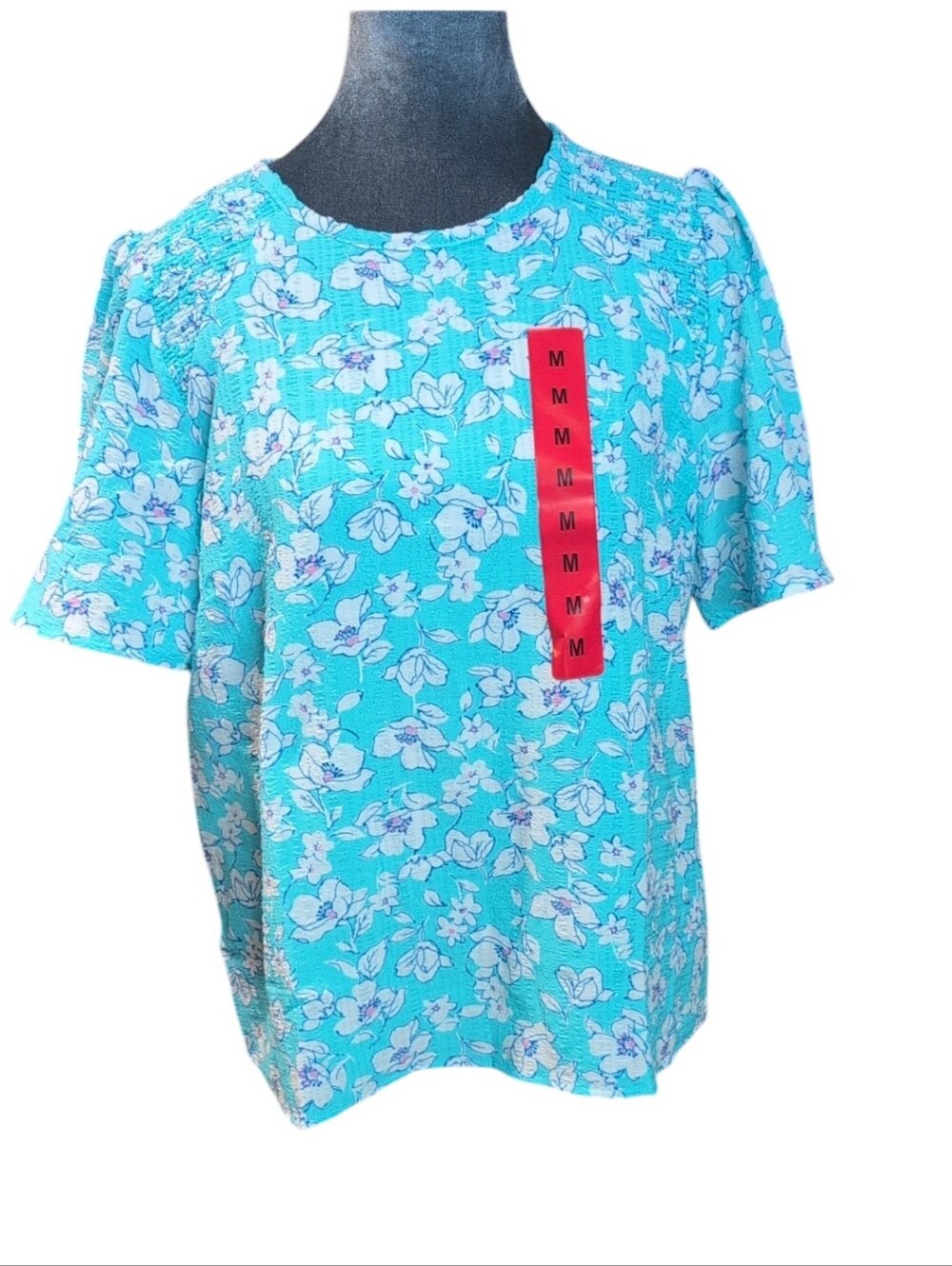 Draper James Blue & White Floral Blouse Size Medium